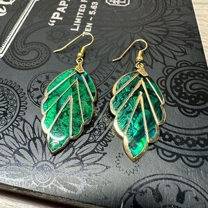 Elegant Green Leaf Earrings